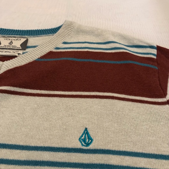 Men’s Volcom striped V-Neck sweater - Picture 4 of 7
